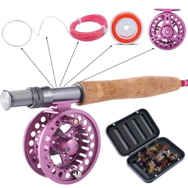 Alt view image 2 of 7 - Fly Fishing Rod Reel Combos with Lightweight Portable Fly Rod and CNC-machined Aluminum Alloy Fly Reel,Fly Fishing Complete Starter Package