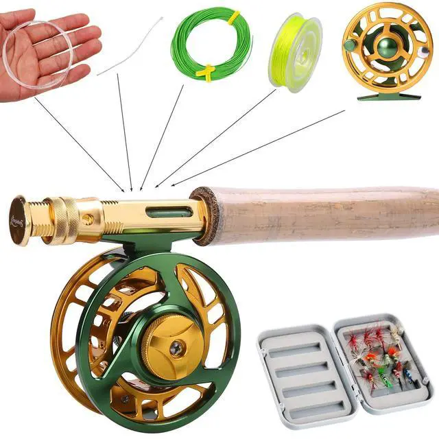 Alt view image 2 of 7 - Fly Fishing Rod Reel Combos with Lightweight Portable Fly Rod and CNC-machined Aluminum Alloy Fly Reel,Fly Fishing Complete Starter Package