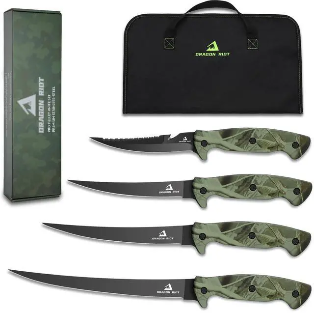 Main image of Fish Fillet Boning Knife Set for Meat Cutting, Ultra-Sharp German Stainless-Steel Fishing Knife, Fresh or Saltwater, with A Durable Storage Bag and A Sharpenning Tool