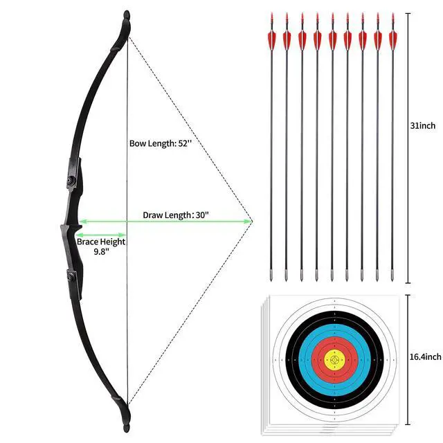 Alt view image 2 of 6 - Archery Recurve Bow and Arrow Set for Adults/Youth/Teens Beginners | Left & Right Handed, 20/30/40lbs, Beginners, Target Practicing, Archery