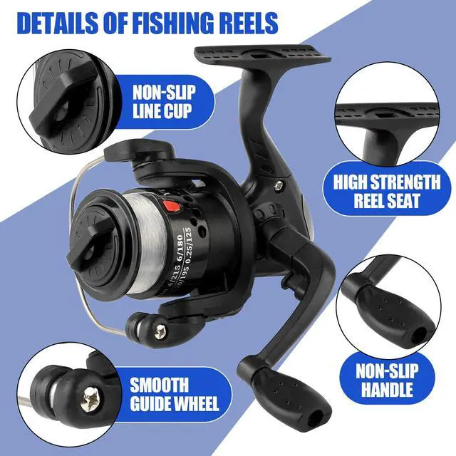 Alt view image 2 of 7 - Fishing Rod Reel Combos Collapsible Fishing Rod Kit, 2PCS Telescopic Fishing Pole+2PCS Spinning Reels+Lures Hooks+Tackle Bag+Fishing Accessories Full Combo for Kids Youth