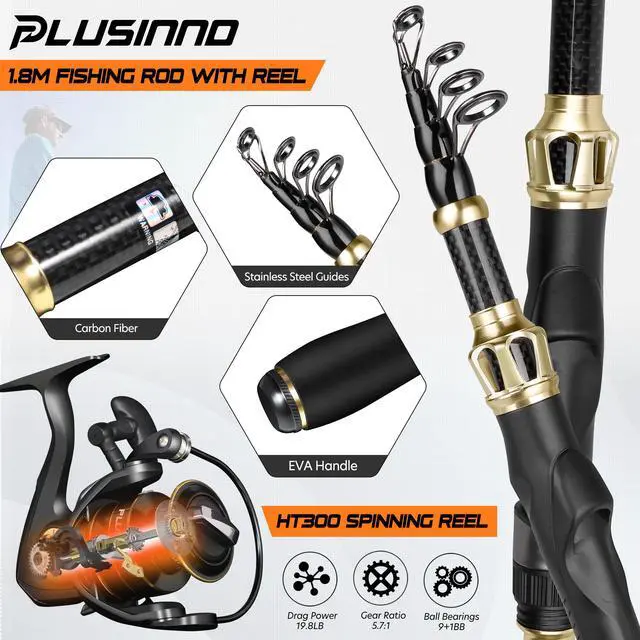 Alt view image 3 of 7 - Fishing Gear,Full Fishing Pole kit Include Fishing Rod and Reel Combo, Tackle Box with Fishing Lures, Fishing Accessories, Fishing Pliers,Fishing Gifts for Men with Fishing Tool Kit