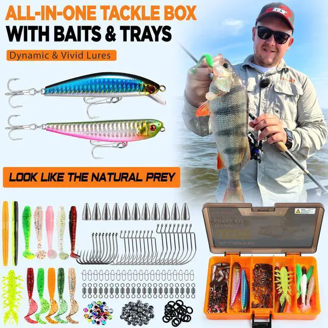 Alt view image 7 of 7 - Fishing Gear,Full Fishing Pole kit Include Fishing Rod and Reel Combo, Tackle Box with Fishing Lures, Fishing Accessories, Fishing Pliers,Fishing Gifts for Men with Fishing Tool Kit