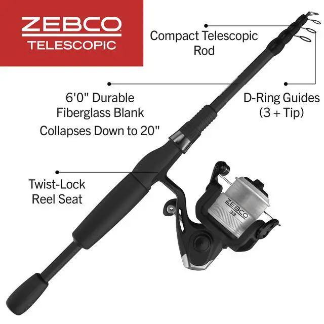 Alt view image 2 of 7 - 33 Spinning Reel and Telescopic Fishing Rod Combo