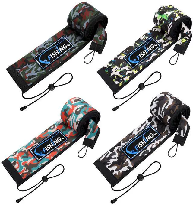 Main image of Neoprene Fishing Rod Sleeves for Casting, Spinning, Trolling Pole - Protective Cover Rod Sock with Hanging Loop & Lanyard- Floating, Puncture Resistant, Lightproof