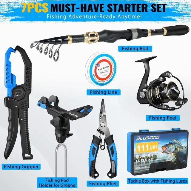 Alt view image 2 of 7 - Fishing Gear,Full Fishing Pole kit Include Fishing Rod and Reel Combo, Tackle Box with Fishing Lures, Fishing Accessories, Fishing Pliers,Fishing Gifts for Men with Fishing Tool Kit