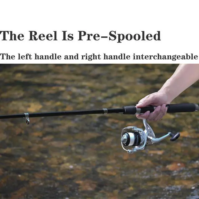 Alt view image 3 of 6 - Fishing Pole Combo, 6.9ft 2Pcs Telescopic Rods Set, Collapsible Carbon Fiber Fishing Rods, 2PCS Spinning Reel Set with Carrier Bag Freshwater Fishing Rod and Reel Combos Kits