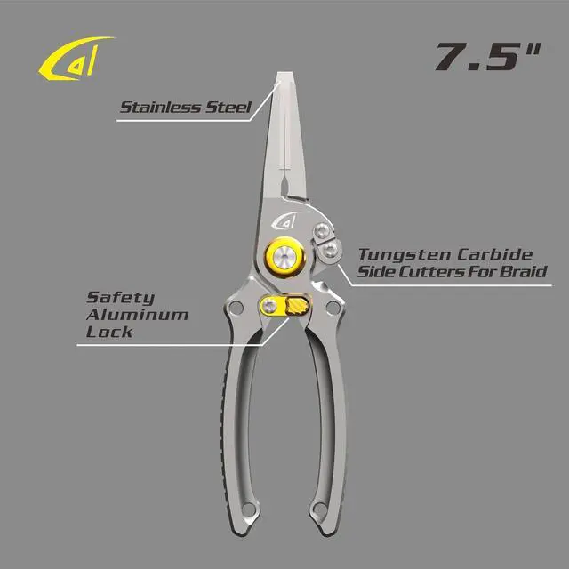 Alt view image 5 of 7 - danco 2 Pack 7.5" Aluminum Fishing Side Cutters with Sheath, Fishing Line and Wire Cutter, Saltwater Safe, Fresh/Saltwater Fishing