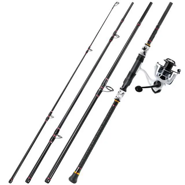 Alt view image 2 of 7 - Surf Fishing Rod and Reel Combo, 4 Piece MH/H Saltwater Fishing Combo with 5000 Size Spinning Reel(12'/15')