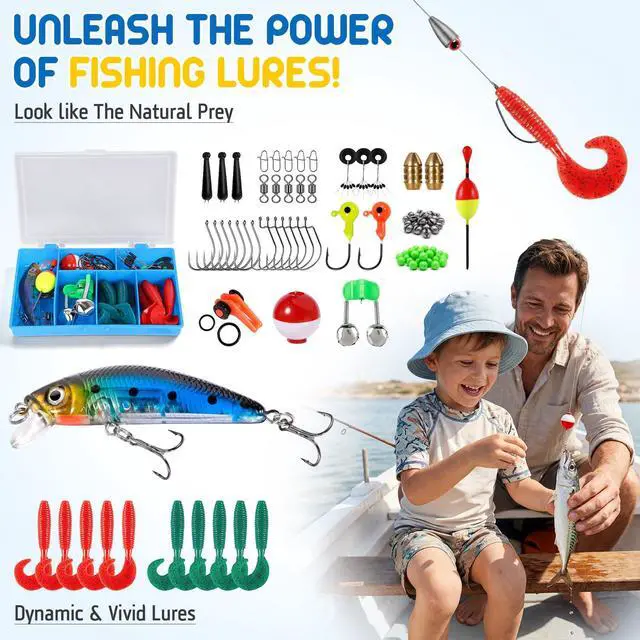 Alt view image 4 of 7 - Kids Fishing Pole, Telescopic Fishing Rod and Reel Combo, Fishing Gear Kit with Backpack, Tackle Box, Spincast Reel, Youth Toddler Fishing Poles for Boys Girls Age 3-5 5-10