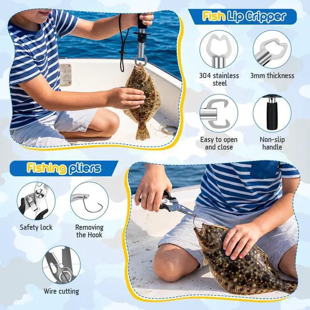 Alt view image 5 of 7 - Kids Fishing Pole, Telescopic Fishing Rod and Reel Combo, Fishing Gear Kit with Backpack, Tackle Box, Spincast Reel, Youth Toddler Fishing Poles for Boys Girls Age 3-5 5-10
