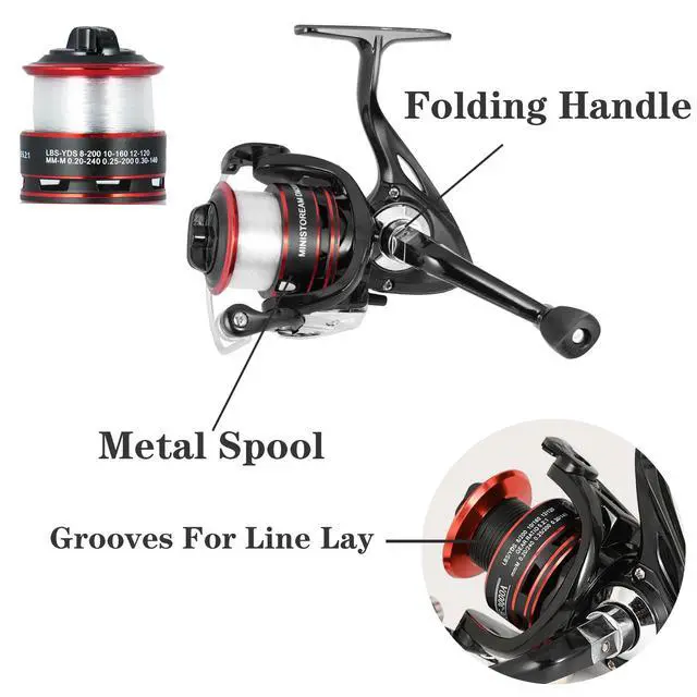 Alt view image 2 of 6 - Fishing Pole Combo Set,2.1m/6.89ft 2PCS Collapsible Rods 2PCS Spinning Reels Lures Set Carrier Bag Carbon Fiber Telescopic Fishing Rods Sea Saltwater Freshwater Kit Fishing Rod Reel Combos