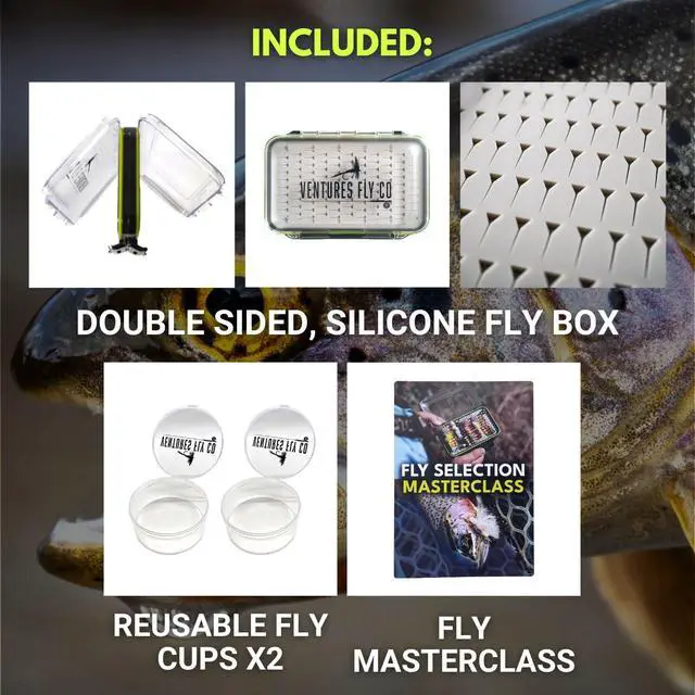 Alt view image 3 of 6 - 40 Premium Hand Tied Fly Fishing Flies Assortment | Fly Box Included | Dry, Wet, Nymphs, Streamers, Wooly Buggers, Terrestrials | Trout, Bass Lure Set, Kit