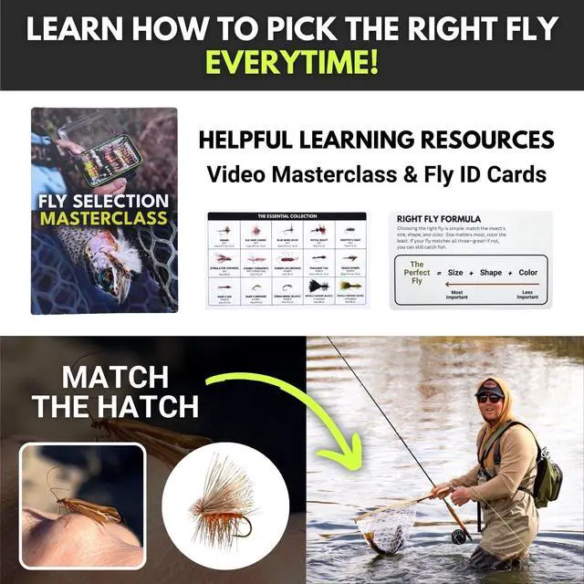 Alt view image 6 of 6 - 40 Premium Hand Tied Fly Fishing Flies Assortment | Fly Box Included | Dry, Wet, Nymphs, Streamers, Wooly Buggers, Terrestrials | Trout, Bass Lure Set, Kit