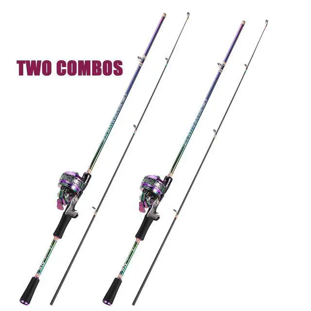 Alt view image 2 of 7 - Fishing Reel Rod Combo, Two Pieces Colorful Poratble Light Weight Casting Rod with Spincast Fishing Reel for Freshwater
