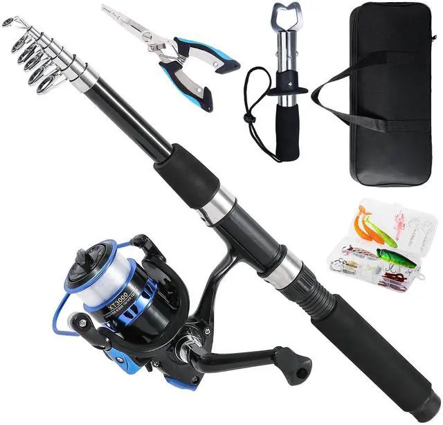 Main image of Fishing Rod, 6.9ft Telescopic Fishing Rod and Reel Combo with Fishing Pliers and Lip Gripper Fishing Equipment, 5.2:1 Pre-Loaded Spinning Reel Combo Set Fishing Pole
