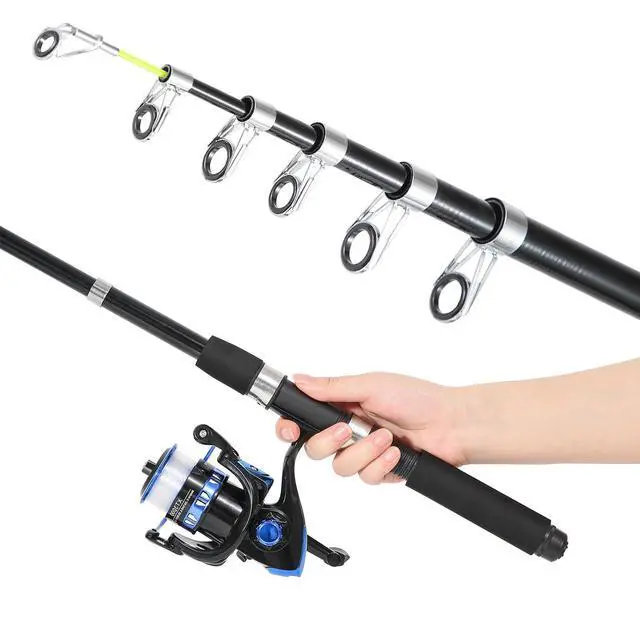 Alt view image 4 of 7 - Fishing Rod, 6.9ft Telescopic Fishing Rod and Reel Combo with Fishing Pliers and Lip Gripper Fishing Equipment, 5.2:1 Pre-Loaded Spinning Reel Combo Set Fishing Pole