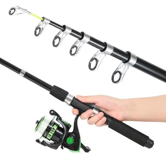 Alt view image 4 of 7 - Fishing Rod, 6.9ft Telescopic Fishing Rod and Reel Combo with Fishing Pliers and Lip Gripper Fishing Equipment, 5.2:1 Pre-Loaded Spinning Reel Combo Set Fishing Pole