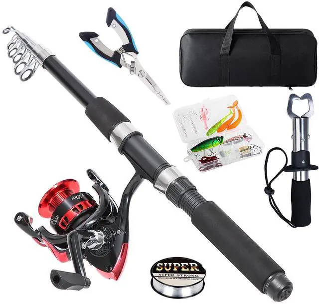 Main image of Fishing Rod, 6.9ft Telescopic Fishing Rod and Reel Combo with Fishing Pliers and Lip Gripper Fishing Equipment, 5.2:1 Pre-Loaded Spinning Reel Combo Set Fishing Pole