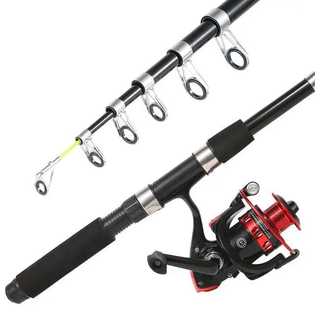 Alt view image 4 of 7 - Fishing Rod, 6.9ft Telescopic Fishing Rod and Reel Combo with Fishing Pliers and Lip Gripper Fishing Equipment, 5.2:1 Pre-Loaded Spinning Reel Combo Set Fishing Pole