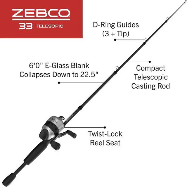 Alt view image 2 of 7 - 33 Spinning Reel and Telescopic Fishing Rod Combo