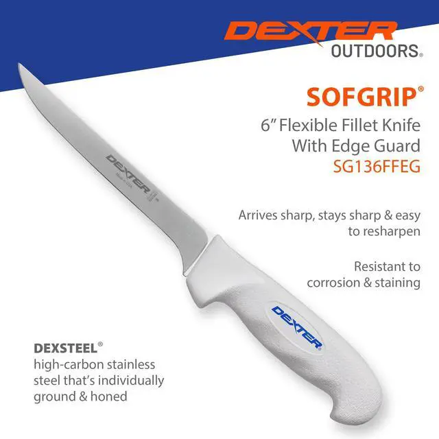 Alt view image 4 of 7 - 6" SOFGRIP Fillet Knife | Includes Edge Guard | High-Carbon American Stainless Steel Blade | Resists Corrosion | Comfortable, Slip-Resistant Handle | Made in USA