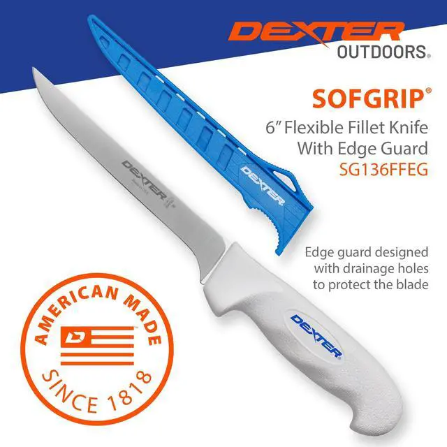 Alt view image 3 of 7 - 6" SOFGRIP Fillet Knife | Includes Edge Guard | High-Carbon American Stainless Steel Blade | Resists Corrosion | Comfortable, Slip-Resistant Handle | Made in USA