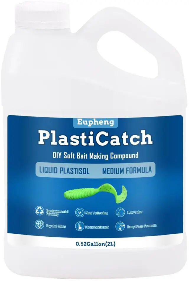 Main image of PlastiCatch Series Plastisol Fishing Lure Making Plastic Rubber, Crystal Clear, Low Odor, Non Yellowing Medium Formula for DIY Fishing Lures