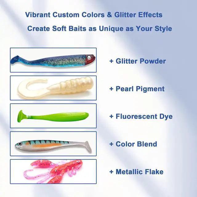 Alt view image 5 of 6 - PlastiCatch Series Plastisol Fishing Lure Making Plastic Rubber, Crystal Clear, Low Odor, Non Yellowing Medium Formula for DIY Fishing Lures