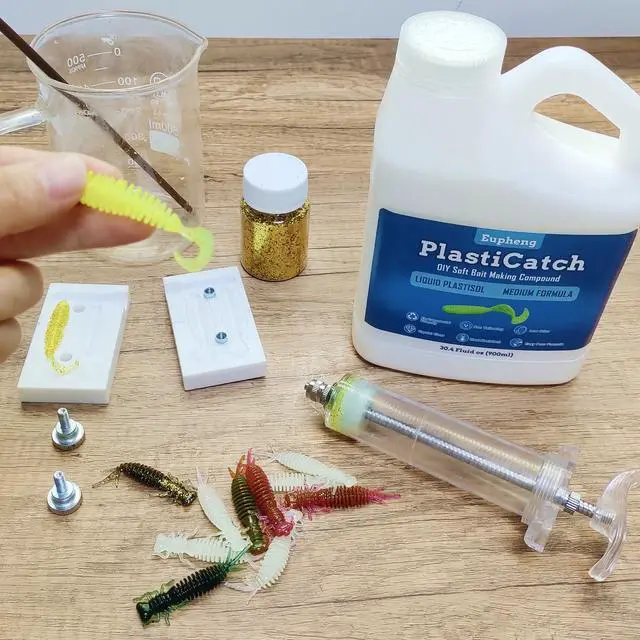Alt view image 6 of 6 - PlastiCatch Series Plastisol Fishing Lure Making Plastic Rubber, Crystal Clear, Low Odor, Non Yellowing Medium Formula for DIY Fishing Lures
