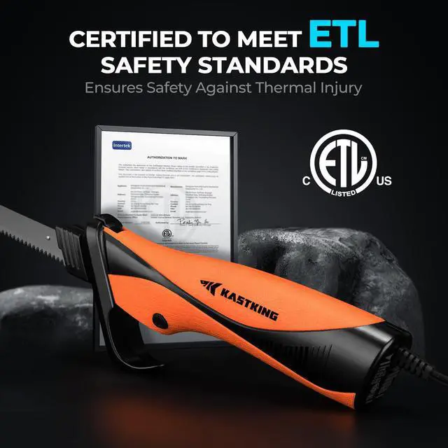Alt view image 5 of 7 - Speed Demon 110v Electric Fillet Knife, Precision Cut with High Torque Motor, ETL Certified Safety, Balanced Lightweight Handle, 2 Sets of Stainless-steel Blades