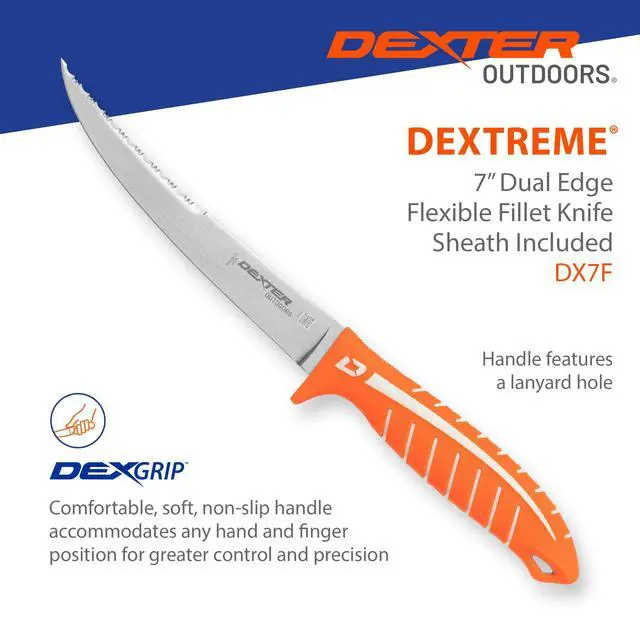 Alt view image 5 of 7 - Dextreme Dual Edge 7" Flexible Fillet Knife | Includes Sheath
