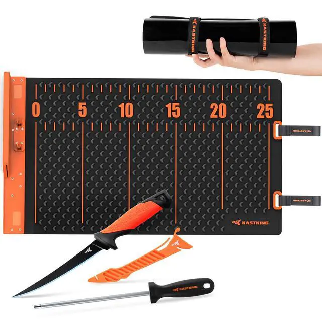 Main image of EZ Fillet Fish Fillet Mat, Anti-slip Texture With 25" Integrated Ruler, Extended Dimensions, Easy to Clean Material, Portable Storage, Fish Cutting Board