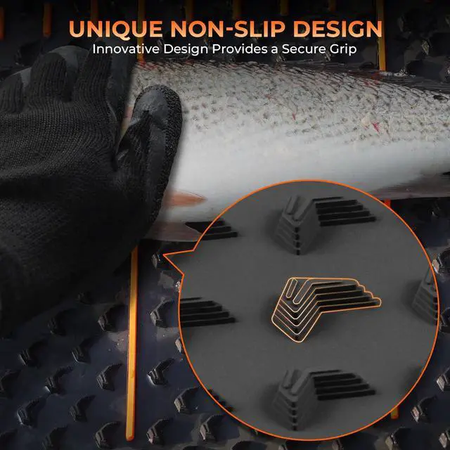 Alt view image 5 of 7 - EZ Fillet Fish Fillet Mat, Anti-slip Texture With 25" Integrated Ruler, Extended Dimensions, Easy to Clean Material, Portable Storage, Fish Cutting Board
