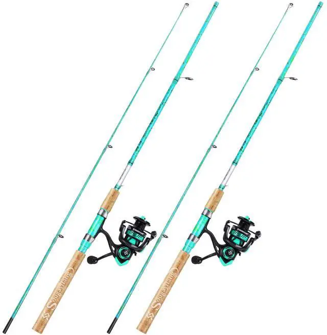 Main image of Fishing Rod and Reel Combo, 2-Piece 5-Foot 6-Inch Graphite & Fiberglass Rod, Durable and Strong, Quickset Anti-Reverse Fishing Reel (1Pack/2Pack)