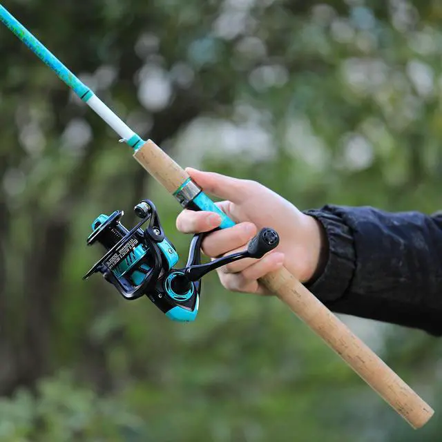 Alt view image 7 of 7 - Fishing Rod and Reel Combo, 2-Piece 5-Foot 6-Inch Graphite & Fiberglass Rod, Durable and Strong, Quickset Anti-Reverse Fishing Reel (1Pack/2Pack)