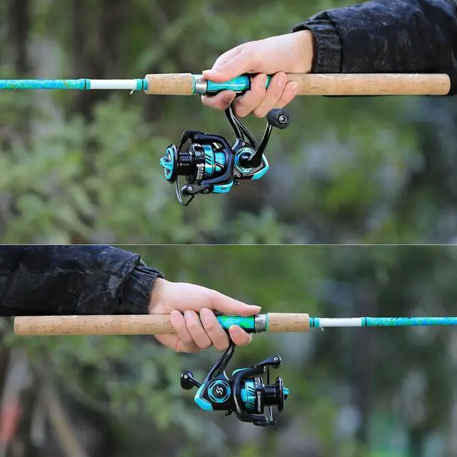 Alt view image 6 of 7 - Fishing Rod and Reel Combo, 2-Piece 5-Foot 6-Inch Graphite & Fiberglass Rod, Durable and Strong, Quickset Anti-Reverse Fishing Reel (1Pack/2Pack)