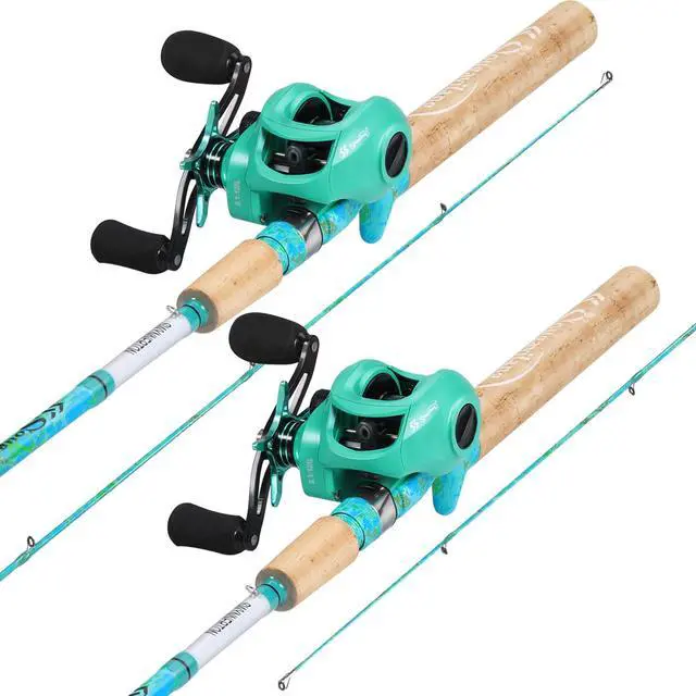 Alt view image 2 of 7 - Fishing Rod and Reel Combo, 2-Piece 5-Foot 6-Inch Graphite & Fiberglass Rod, Durable and Strong, Quickset Anti-Reverse Fishing Reel (1Pack/2Pack)