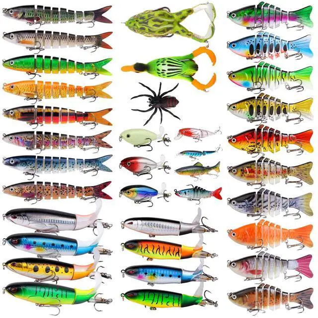 Main image of Fishing Artificial Lures Kit Mixed Including Front Diving Fin Minnow Surface Popper Crank Baits Pencil VIB with Hook and Soft Lures Accessories for Saltwater Freshwater Trout Bass Tackle Gift Set