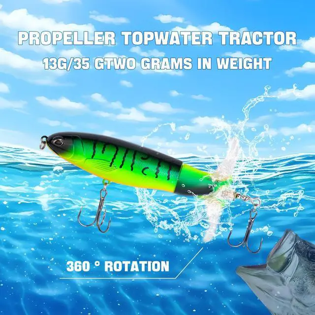 Alt view image 5 of 7 - Fishing Artificial Lures Kit Mixed Including Front Diving Fin Minnow Surface Popper Crank Baits Pencil VIB with Hook and Soft Lures Accessories for Saltwater Freshwater Trout Bass Tackle Gift Set