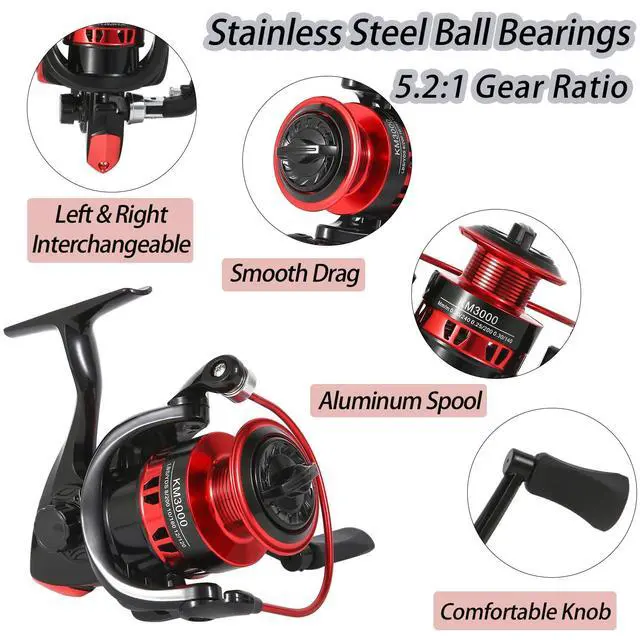 Alt view image 6 of 7 - Fishing Rod, 6.9ft Telescopic Fishing Rod and Reel Combo with Fishing Pliers and Lip Gripper Fishing Equipment, 5.2:1 Pre-Loaded Spinning Reel Combo Set Fishing Pole