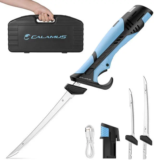 Main image of BladeVolt Rechargeable Cordless Electric Fillet Knife with 7" & 9" Blades, 27,000 RPM Motor, Type-C Battery, Non-Slip Grip & Safety Lock, Portable Carry Case, Fishing Gear and Gifts for Men