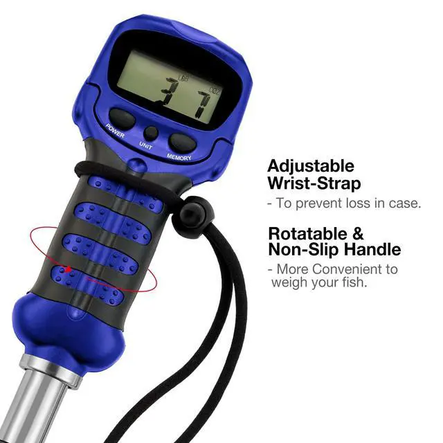 Alt view image 2 of 7 - Fish Gripper with Digital Fish Scale, Memory Function Fishing Scale, Save Up to Most 10 Set of Weight, Saltwater-Resistant, Portable Stainless Steel Fish Lip Gripper, Fishing Gear Gift