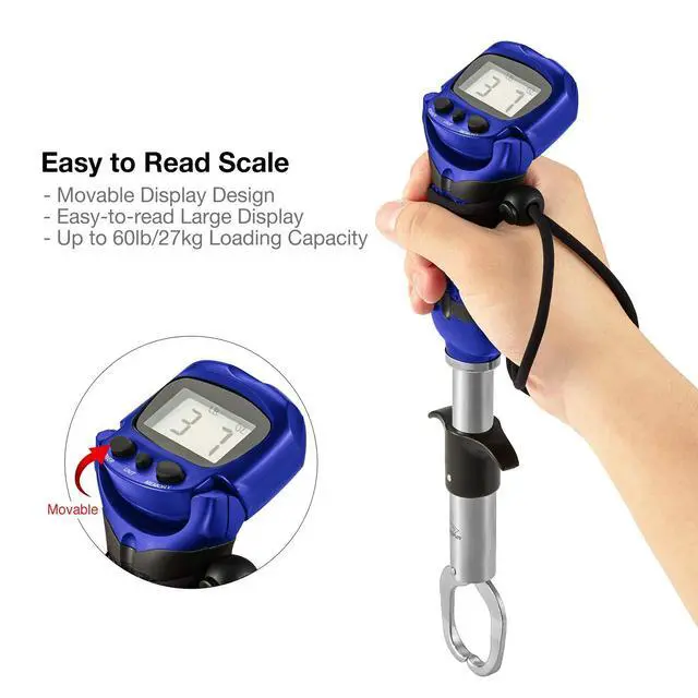 Alt view image 4 of 7 - Fish Gripper with Digital Fish Scale, Memory Function Fishing Scale, Save Up to Most 10 Set of Weight, Saltwater-Resistant, Portable Stainless Steel Fish Lip Gripper, Fishing Gear Gift