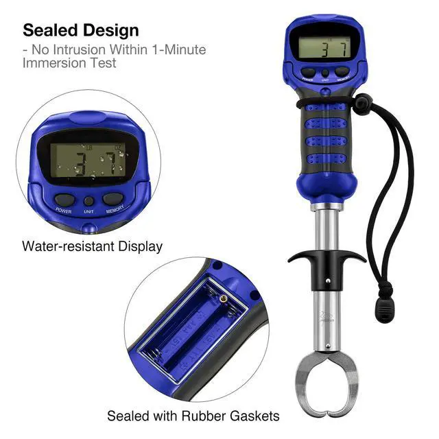 Alt view image 5 of 7 - Fish Gripper with Digital Fish Scale, Memory Function Fishing Scale, Save Up to Most 10 Set of Weight, Saltwater-Resistant, Portable Stainless Steel Fish Lip Gripper, Fishing Gear Gift