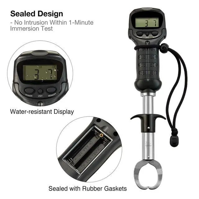 Alt view image 2 of 6 - Fish Gripper with Digital Fish Scale, Memory Function Fishing Scale, Save Up to Most 10 Set of Weight, Saltwater-Resistant, Portable Stainless Steel Fish Lip Gripper, Fishing Gear Gift