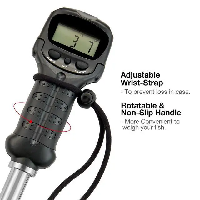 Alt view image 3 of 6 - Fish Gripper with Digital Fish Scale, Memory Function Fishing Scale, Save Up to Most 10 Set of Weight, Saltwater-Resistant, Portable Stainless Steel Fish Lip Gripper, Fishing Gear Gift