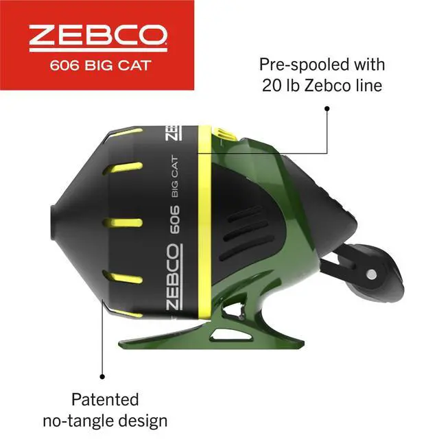 Alt view image 5 of 7 - 606 Big Cat Spincast Reel and Fishing Rod Combo, 7-Foot 2-Piece Telescopic Rod, Medium-Heavy Power, Size 60 Reel, 11-Piece Eagle Claw Tackle Kit
