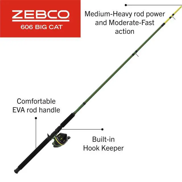 Alt view image 6 of 7 - 606 Big Cat Spincast Reel and Fishing Rod Combo, 7-Foot 2-Piece Telescopic Rod, Medium-Heavy Power, Size 60 Reel, 11-Piece Eagle Claw Tackle Kit