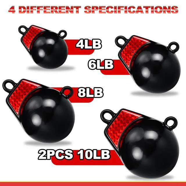 Alt view image 6 of 6 - Coated Downrigger Ball Weight with Keel Downrigger Weights Vinyl-Coated Trolling Weight for Boats Round Marine Accessories Black